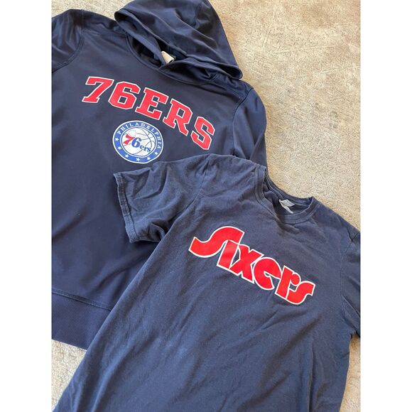 Philadelphia 76ers NBA Sixers 12-year-old Boy Sweatshirt T-Shirt 2 pcs Bundle - Picture 2 of 6